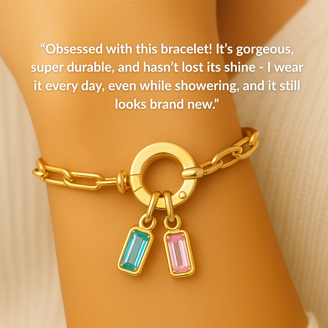 Paperclip Multi-Birthstone Bracelet