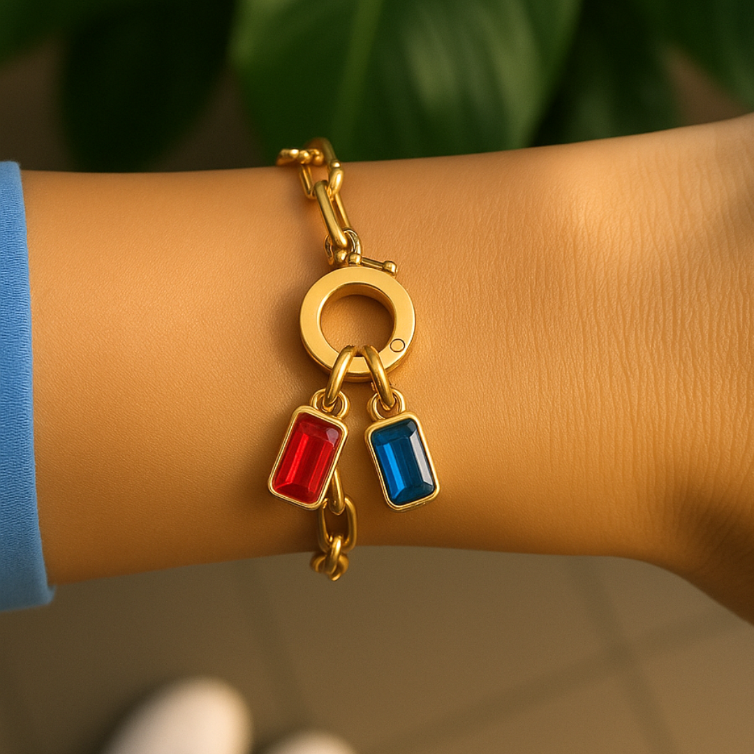 Paperclip Multi-Birthstone Bracelet