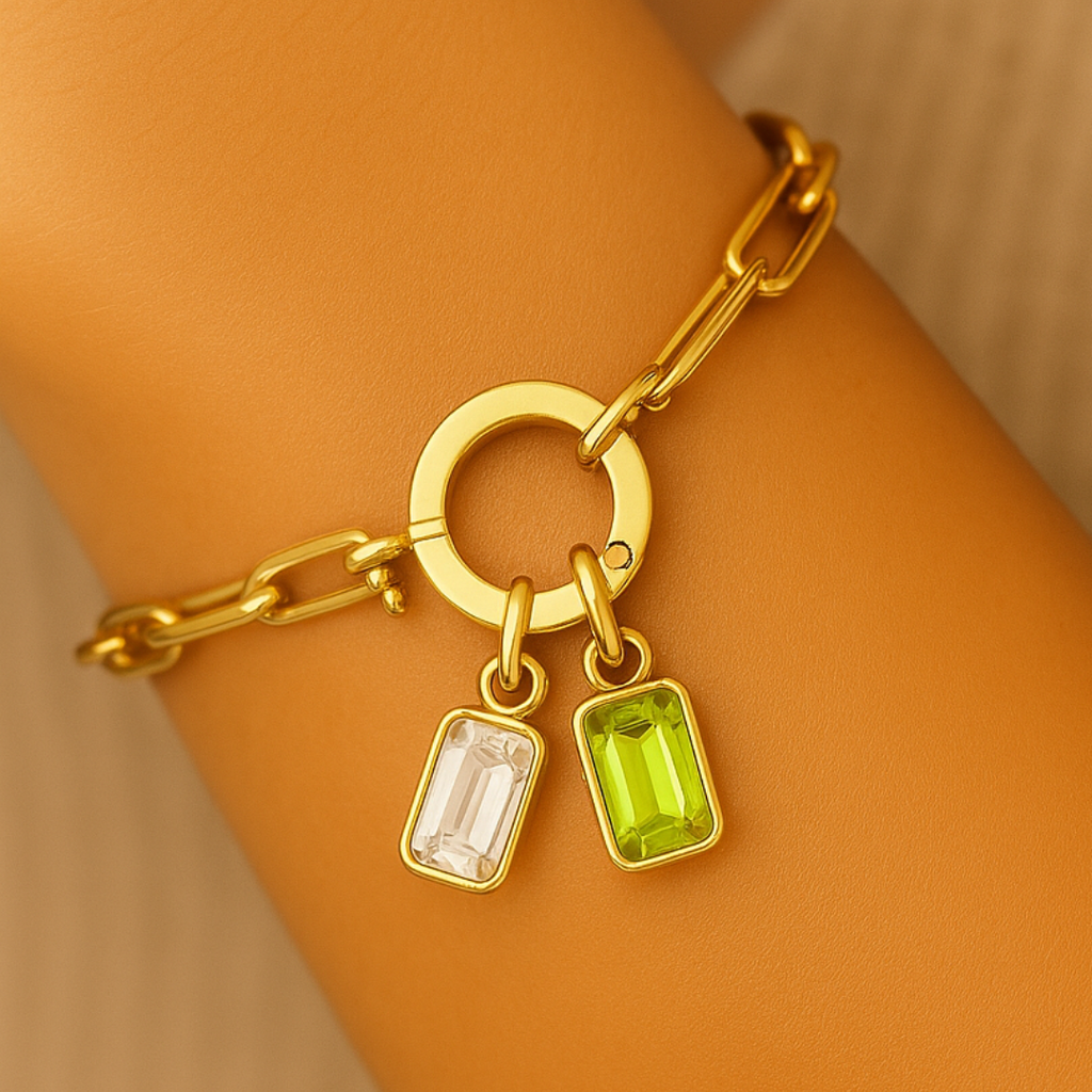 Paperclip Multi-Birthstone Bracelet