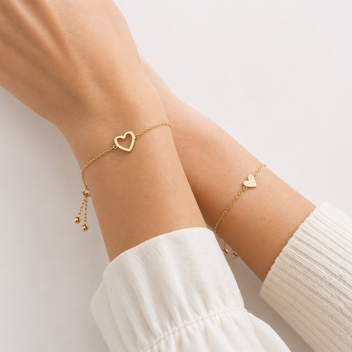 Matching Hearts Bracelet Set