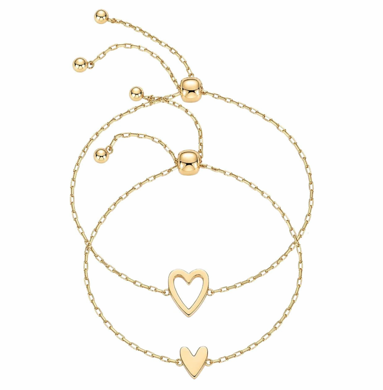 Matching Hearts Bracelet Set