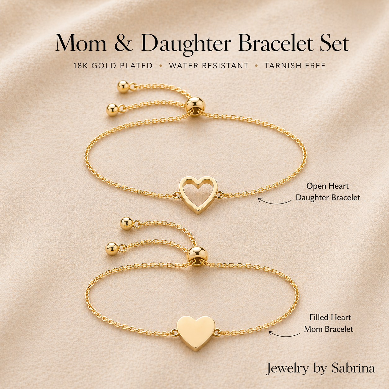 Matching Hearts Bracelet Set