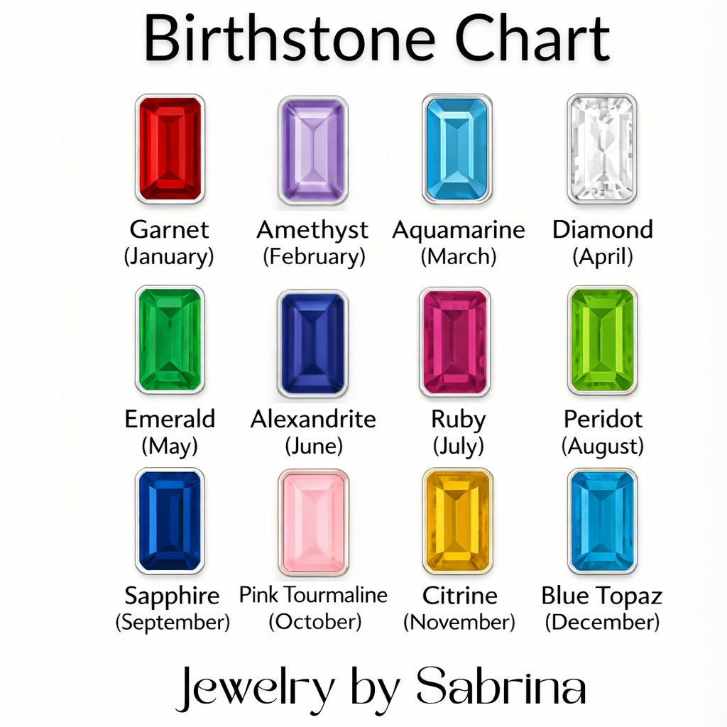 Silver Paperclip Cross & Birthstone Bracelet