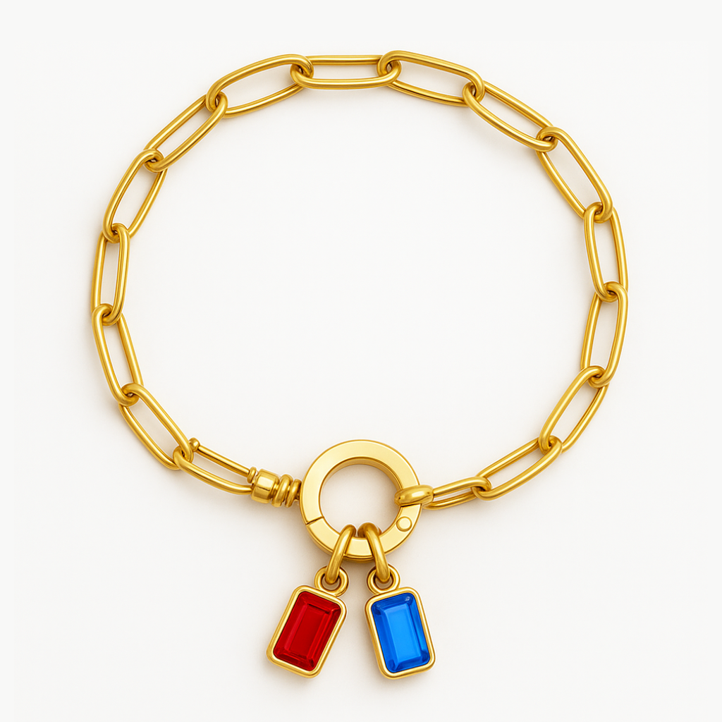 Paperclip Multi-Birthstone Bracelet