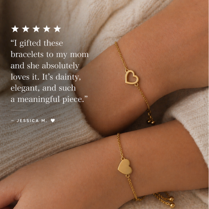 Matching Hearts Bracelet Set
