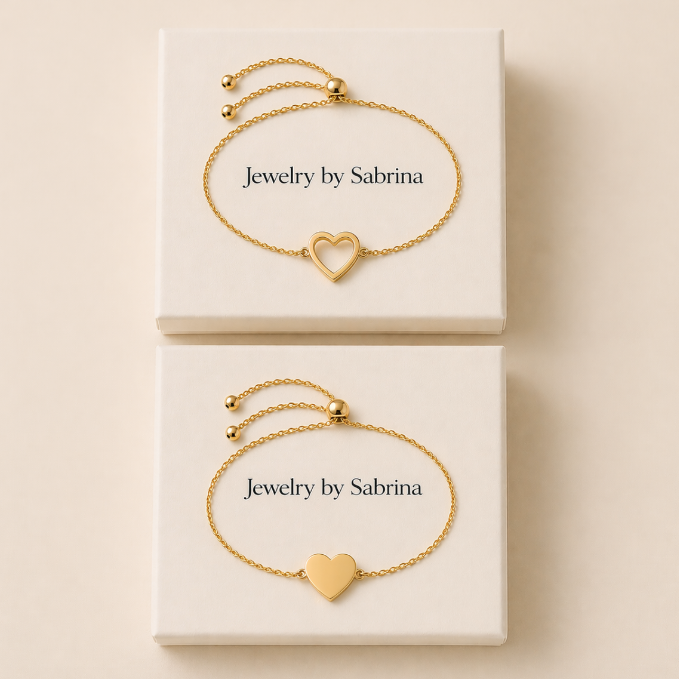 Matching Hearts Bracelet Set