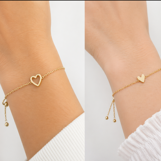 Matching Hearts Bracelet Set